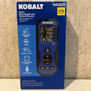 Kobalt 200-ft Rechargeable Laser Distance Measurer - Blue New